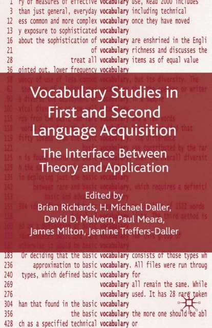 Vocabulary Studies in First and Second Language Acquisition : The Interface Between Theory and Application, PDF eBook