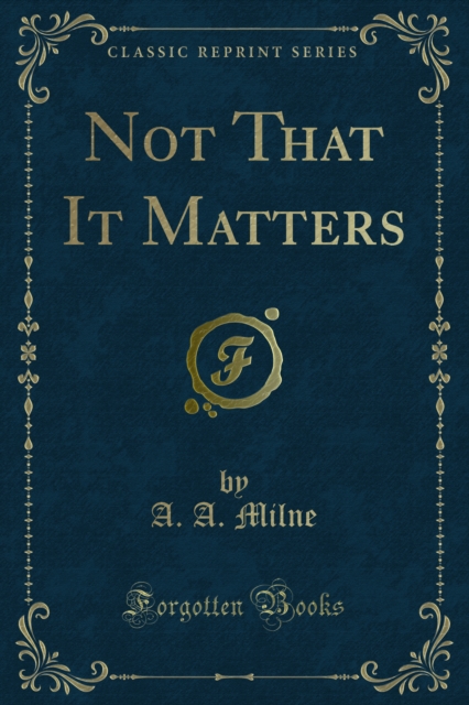 Not That It Matters, PDF eBook