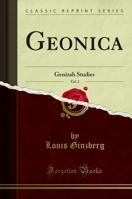 Geonica : Genizah Studies, PDF eBook