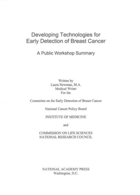 Developing Technologies for Early Detection of Breast Cancer : A Public Workshop Summary, EPUB eBook