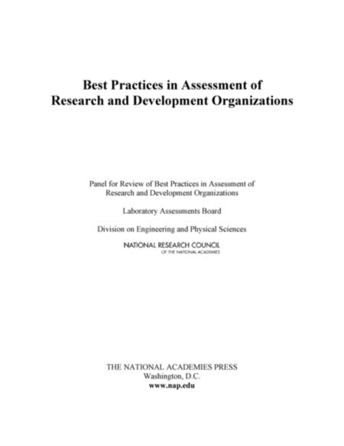 Best Practices in Assessment of Research and Development Organizations, PDF eBook