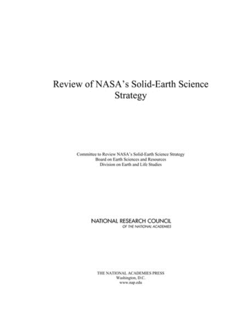 Review of NASA's Solid-Earth Science Strategy, PDF eBook