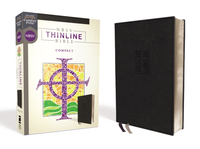 NRSV, Thinline Bible, Compact, Leathersoft, Black, Comfort Print, Leather / fine binding Book