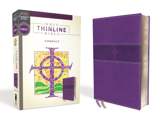 NRSV, Thinline Bible, Compact, Leathersoft, Purple, Comfort Print, Leather / fine binding Book