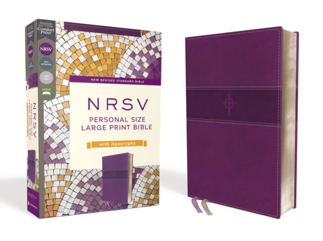 NRSV, Personal Size Large Print Bible with Apocrypha, Leathersoft, Purple, Comfort Print, Leather / fine binding Book