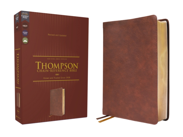 NKJV, Thompson Chain-Reference Bible, Leathersoft, Brown, Red Letter, Comfort Print, Leather / fine binding Book