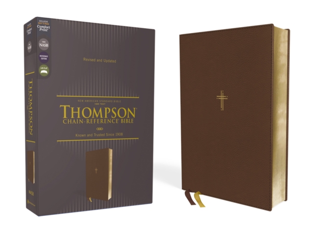 NASB, Thompson Chain-Reference Bible, Leathersoft, Brown, 1995 Text, Red Letter, Comfort Print, Leather / fine binding Book