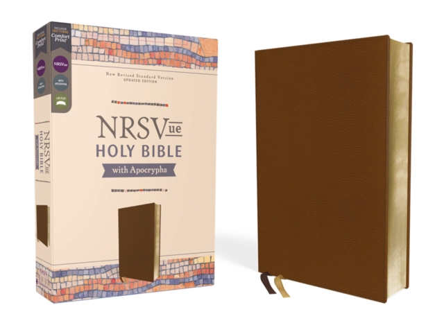 NRSVue, Holy Bible with Apocrypha, Leathersoft, Brown, Comfort Print, Leather / fine binding Book