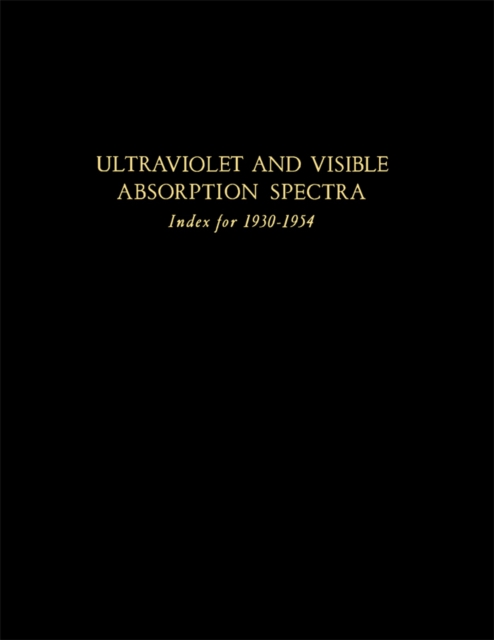 Ultraviolet and Visible Absorption Spectra, PDF eBook