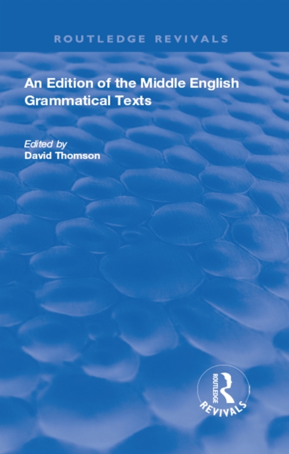 An Edition of the Middle English Grammatical Texts, EPUB eBook
