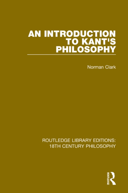 An Introduction to Kant's Philosophy, PDF eBook