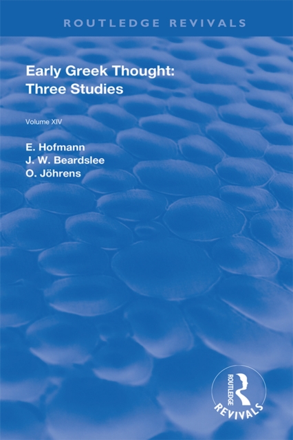 Early Greek Thought : Three Studies, PDF eBook
