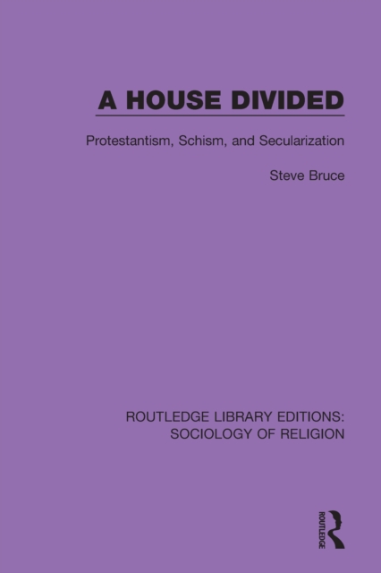 A House Divided : Protestantism, Schism and Secularization, PDF eBook