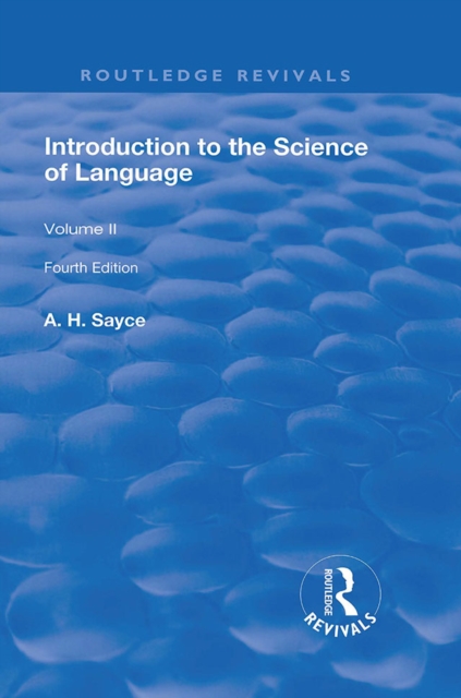 Introduction to the Science of Language : In Two Volumes. Vol 2, PDF eBook