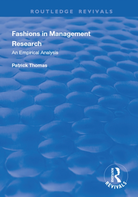 Fashions in Management Research : An Empirical Analysis, PDF eBook
