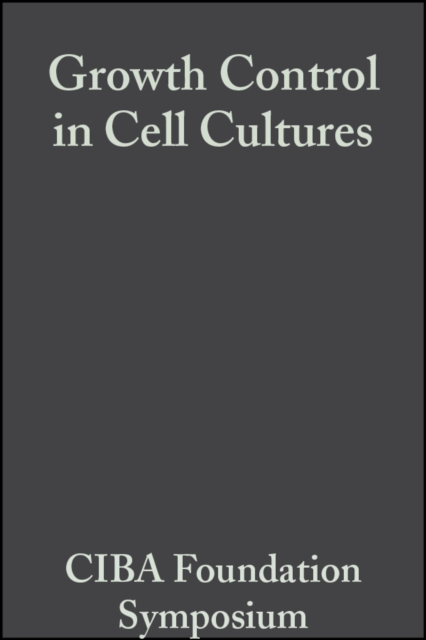 Growth Control in Cell Cultures, PDF eBook