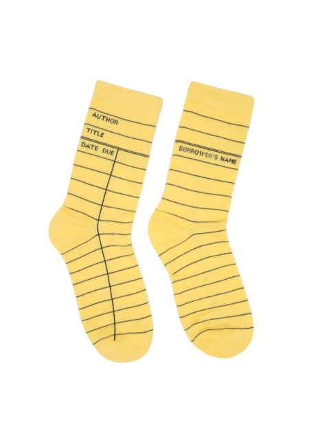 Library Card (Yellow) Socks - Large, ZY Book