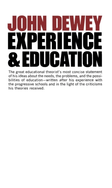 Experience And Education, Paperback / softback Book