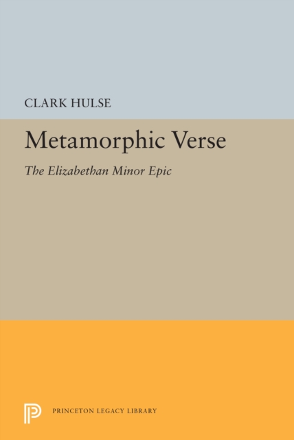 Metamorphic Verse : The Elizabethan Minor Epic, PDF eBook