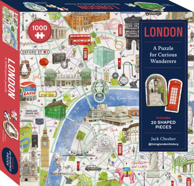 London: A Puzzle for Curious Wanderers : 1000-piece puzzle with 20 shaped pieces, from Sunday Times bestselling author Jack Chesher @livinglondonhistory, Jigsaw Book