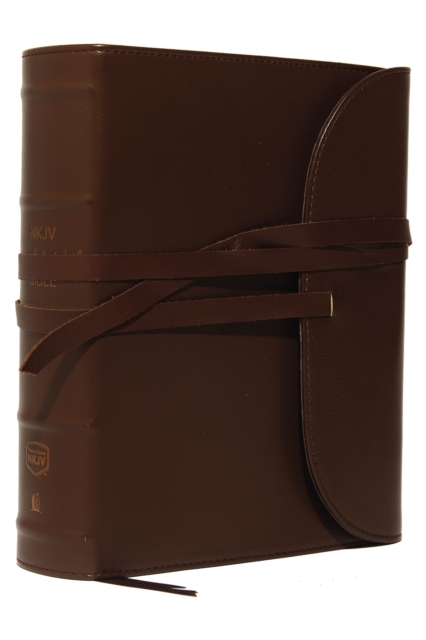 NKJV, Journal the Word Bible, Large Print, Premium Leather, Brown, Red Letter : Reflect on Your Favorite Verses, Leather / fine binding Book