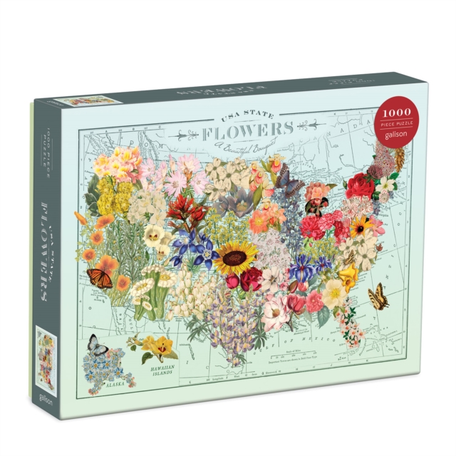 Wendy Gold USA State Flowers 1000 Piece Puzzle, Jigsaw Book