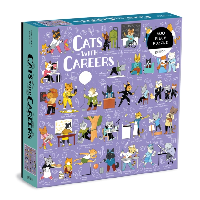 Cats with Careers 500 Piece Puzzle, Jigsaw Book
