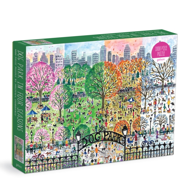 Michael Storrings Dog Park in Four Seasons 1000 Piece Puzzle, Jigsaw Book