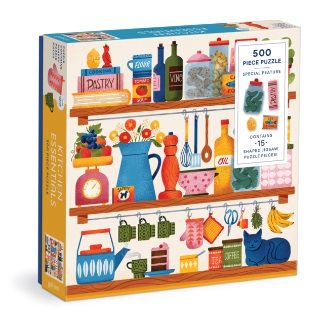 Kitchen Essentials 500 Piece Puzzle with Shaped Pieces, Jigsaw Book