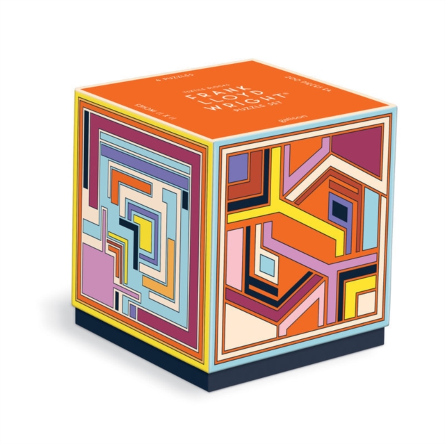 Frank Lloyd Wright Textile Blocks Set of 4 Puzzles, Jigsaw Book