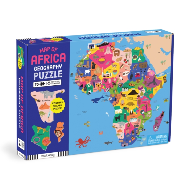 Map of Africa 70 Piece Geography Puzzle, Jigsaw Book