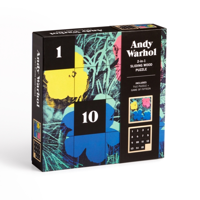 Andy Warhol Flowers 2-in-1 Sliding Wood Puzzle, Jigsaw Book