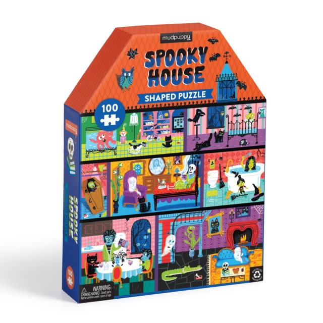 Spooky House 100 piece House-Shaped Puzzle, Jigsaw Book