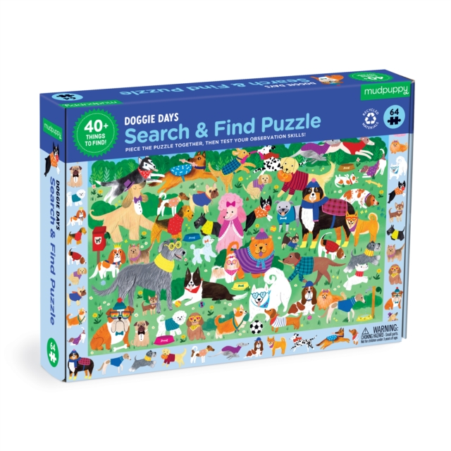 Dog Park 64 piece Search and Find Puzzle, Jigsaw Book