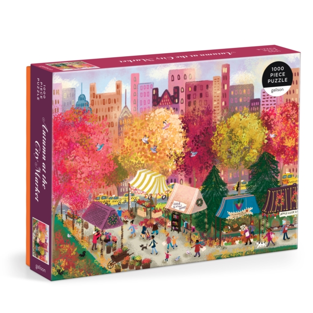 Joy Laforme Autumn at the City Market 1000 Piece Puzzle, Jigsaw Book