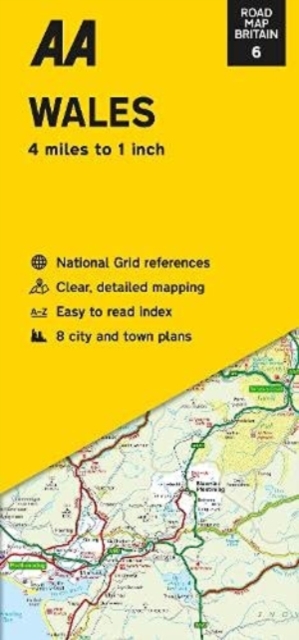 Road Map Wales, Sheet map, folded Book