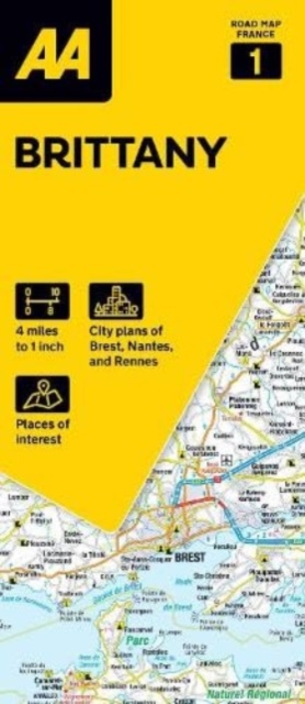 AA Road Map Brittany, Sheet map, folded Book