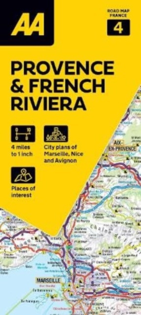 AA Road Map Provence & French Riviera, Sheet map, folded Book