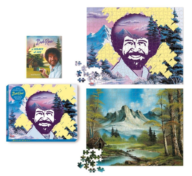 Bob Ross 2-in-1 Double Sided 500-Piece Puzzle, Game Book