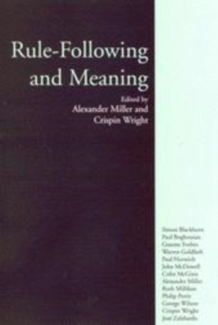 Rule-Following and Meaning, PDF eBook
