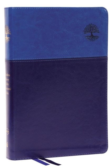 NKJV, Matthew Henry Daily Devotional Bible, Leathersoft, Blue, Red Letter, Comfort Print : 366 Daily Devotions by Matthew Henry, Leather / fine binding Book
