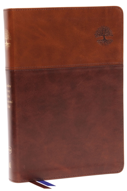 NKJV, Matthew Henry Daily Devotional Bible, Leathersoft, Brown, Red Letter, Comfort Print : 366 Daily Devotions by Matthew Henry, Leather / fine binding Book