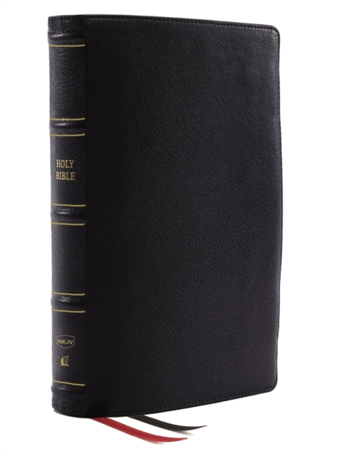 NKJV, Deluxe Thinline Reference Bible, Genuine Leather, Black, Red Letter, Comfort Print : Holy Bible, New King James Version, Leather / fine binding Book