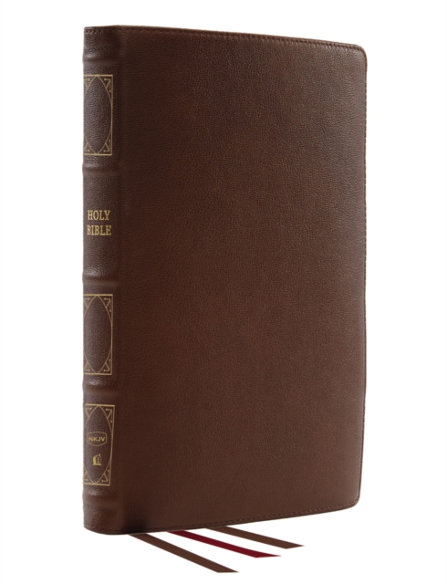 NKJV, Reference Bible, Classic Verse-by-Verse, Center-Column, Genuine Leather, Brown, Red Letter, Comfort Print : Holy Bible, New King James Version, Leather / fine binding Book