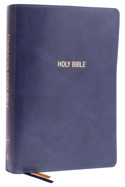NKJV, Foundation Study Bible, Large Print, Leathersoft, Blue, Red Letter, Thumb Indexed, Comfort Print : Holy Bible, New King James Version, Leather / fine binding Book