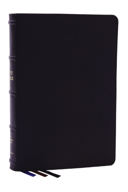 NKJV, Large Print Thinline Reference Bible, Blue Letter, Maclaren Series, Genuine Leather, Black, Comfort Print : Holy Bible, New King James Version, Leather / fine binding Book