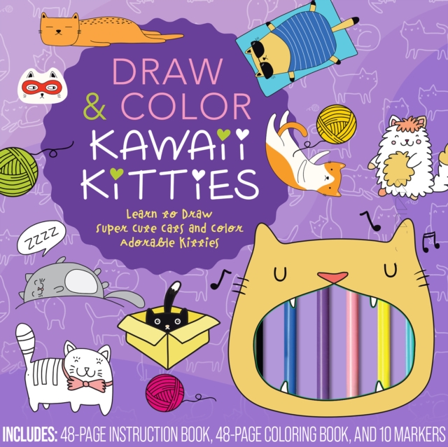 Draw & Color Kawaii Kitties Kit, Kit Book