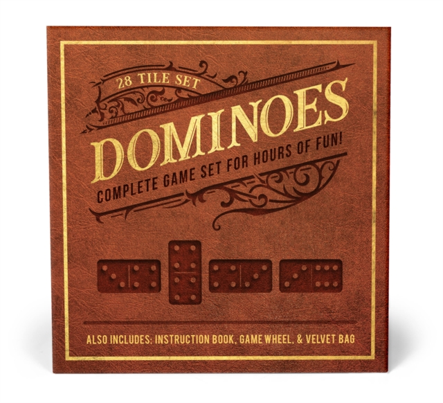 Dominoes : 28 Tile Set - Complete Game Set for Hours of Fun! Also Includes: Instruction Book, Game Wheel and Velvet Bag, Kit Book