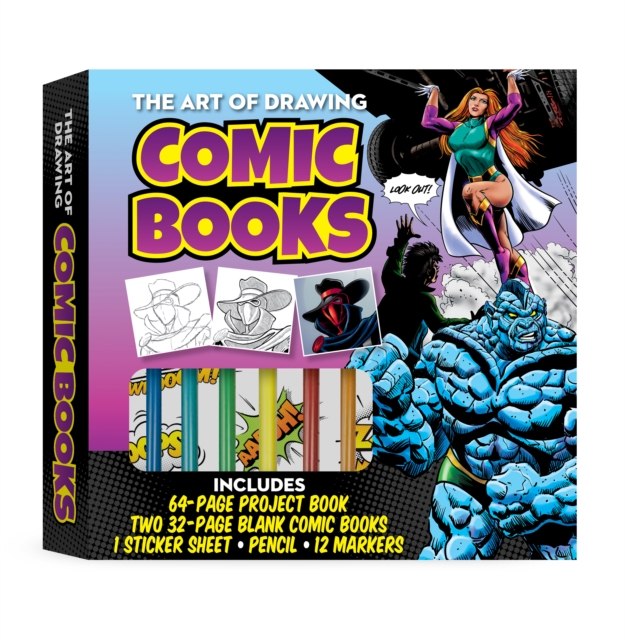 The Art of Drawing Comic Books Kit : Includes 64-page Project Book, Two 32-page Blank Comic Books, 1 Sticker Sheet, Pencil, 12 Markers, Kit Book