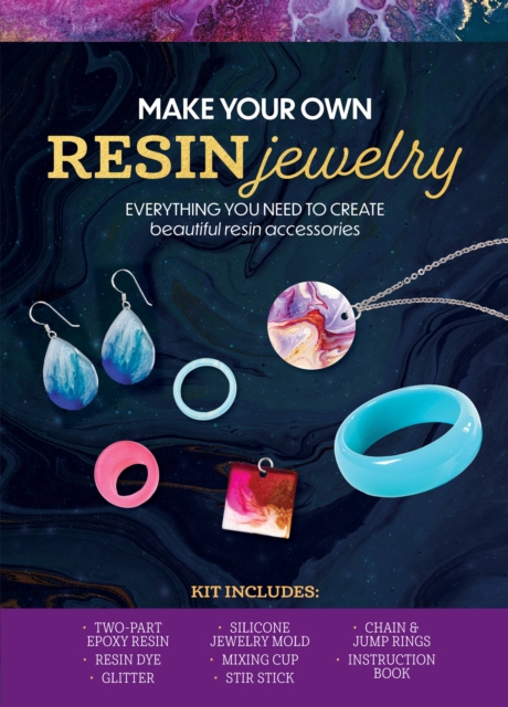 Make Your Own Resin Jewelry : Everything You Need to Create Beautiful Resin Accessories - Kit Includes: Two-part Epoxy Resin, Resin Dye, Glitter, Silicone Jewelry Mold, Mixing Cup, Stir Stick, Chain a, Kit Book